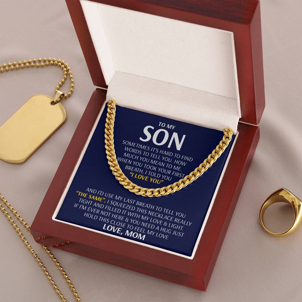 To My Son - Feel My Love From Mom - Cuban Link Chain