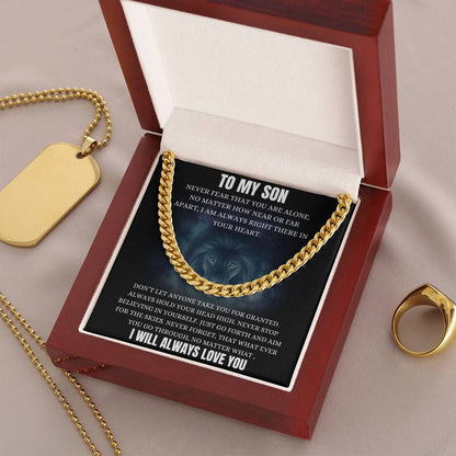 To My Son Necklace Christmas Gift For Son From Mom Dad Son Chain Necklace From Dad Teenager Son Gift Cuban Link Chain