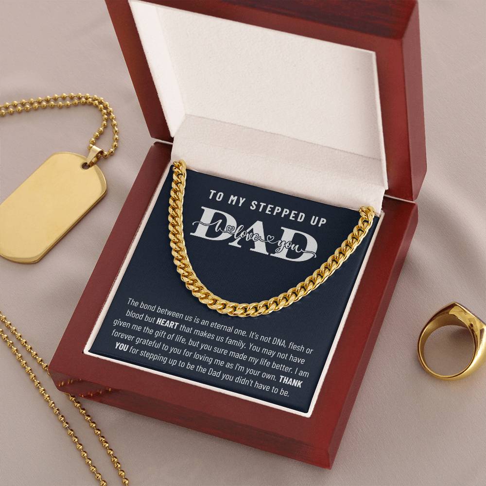 Step Dad Fathers Day Gift Cuban Link Chain Necklacebirthday Present For Bonus Dad Step Father Wedding Gift Step Dad Ch