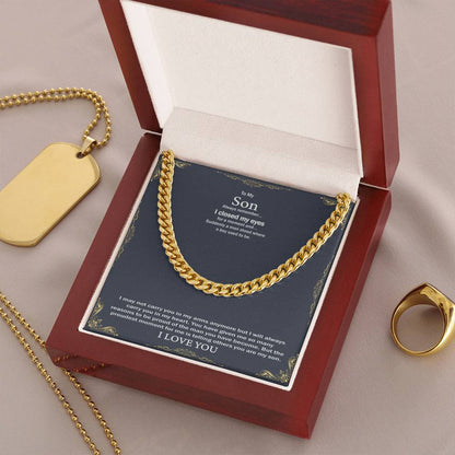 To My Son Cuban Link Chain
