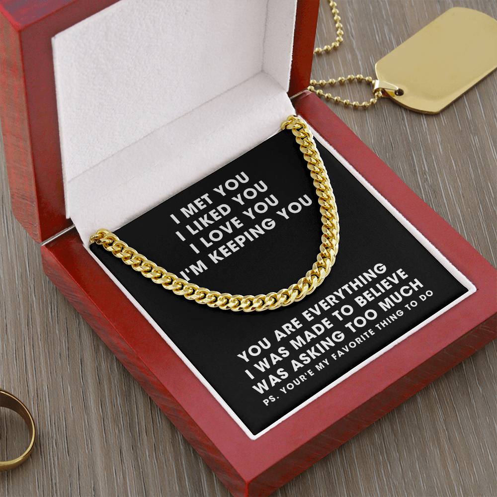 To Boyfriend For My Husband Men Cuban Link Chain Gold And Silver Anniversary 1 2 3 4 5 Just Because Christmas Gift Sto