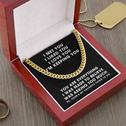 To Boyfriend For My Husband Men Cuban Link Chain Gold And Silver Anniversary 1 2 3 4 5 Just Because Christmas Gift Sto