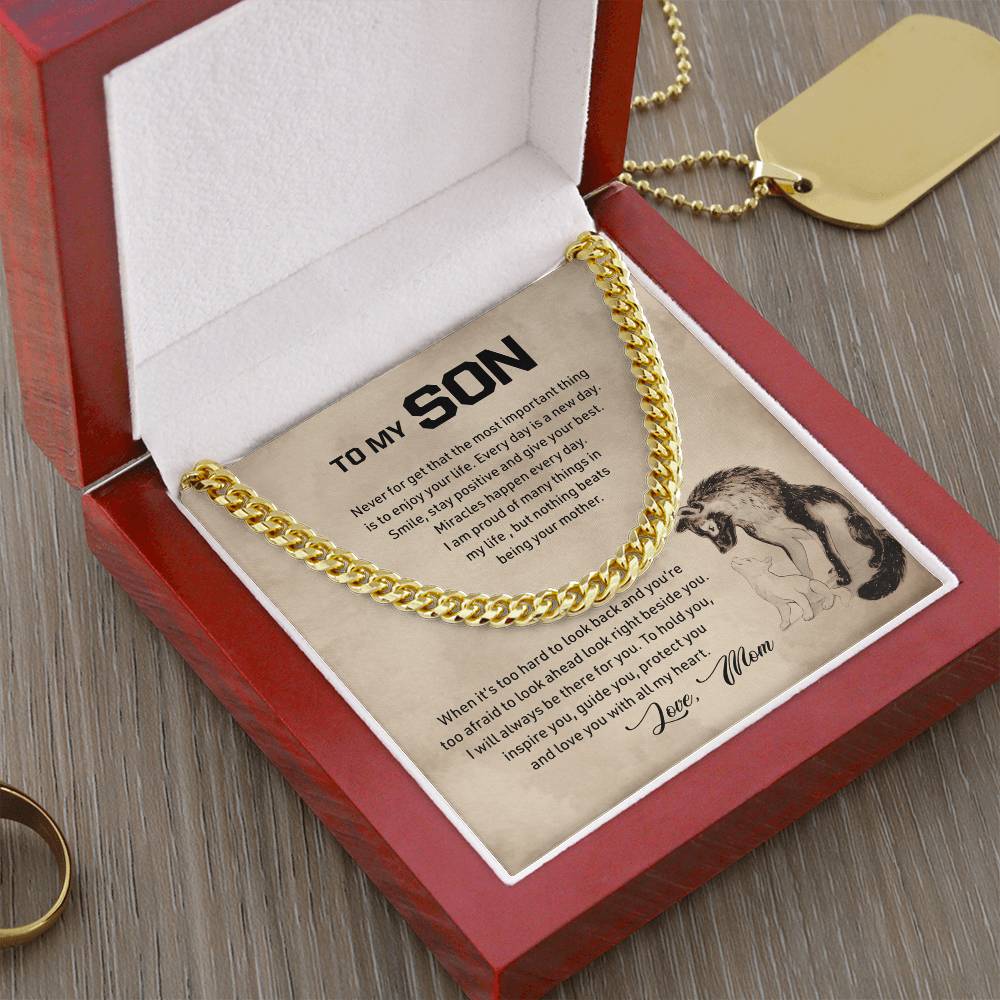 To My Son Cuban Link Chain