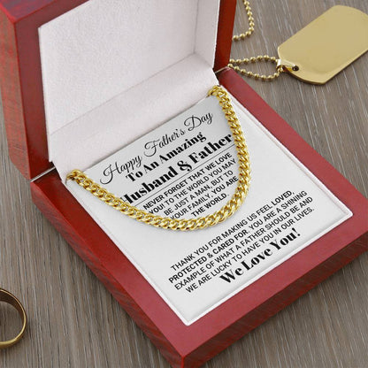Our World Father's Day Necklace Cuban Link Chain