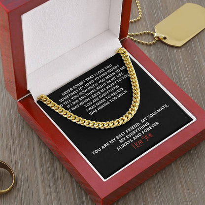 To Boyfriend For My Husband Son Birthday Grandson Gift Gold Silver Cuban Chain Anniversary Just Because Christmas Stoc Cuban Link Chain