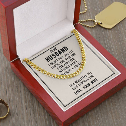 Cuban Link Chain For Husband. Chain Necklace Anniversary Gift For Husband Birthday Gift For Man Gift For Men Chain For