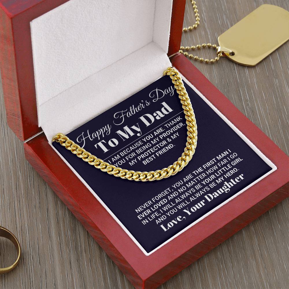 My Hero Father's Day Necklace Cuban Link Chain