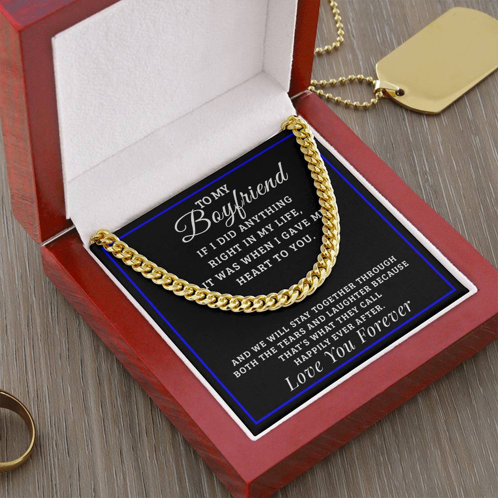 Happily Ever After Gift For Boyfriend Cuban Link Chain