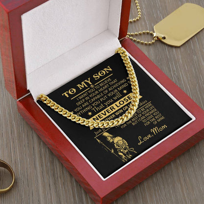 You'll Never Lose Mom Gift For Son Cuban Link Chain Necklace