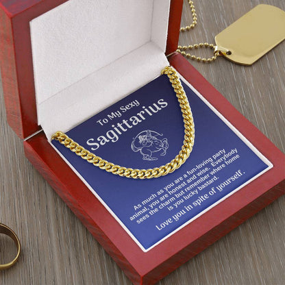 My Sexy Sagittarius Cuban Chain Link Necklace Gift From Wife Cuban Link Chain