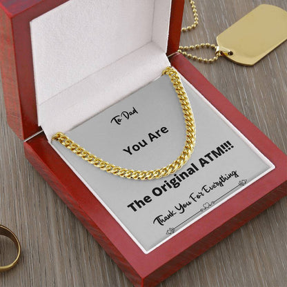 The Original Atm Cuban Chain Necklace Gift For Men Birthday Fathers Day Christmas Present Cuban Link Chain