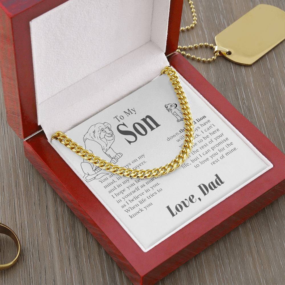 I Hope You Believe In Yourself This Old Lion Dad Gift For Son Cuban Link Chain Necklace