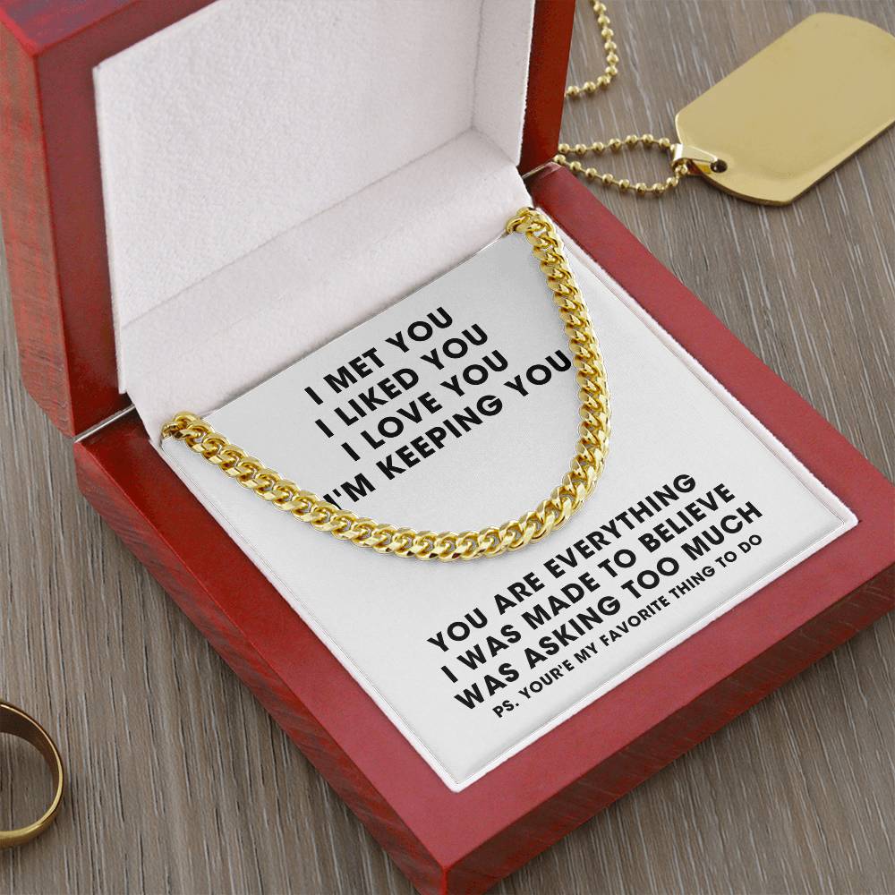 To Boyfriend For My Husband Men Cuban Link Chain Gold And Silver Anniversary 1 2 3 4 5 Just Because Christmas Gift Sto