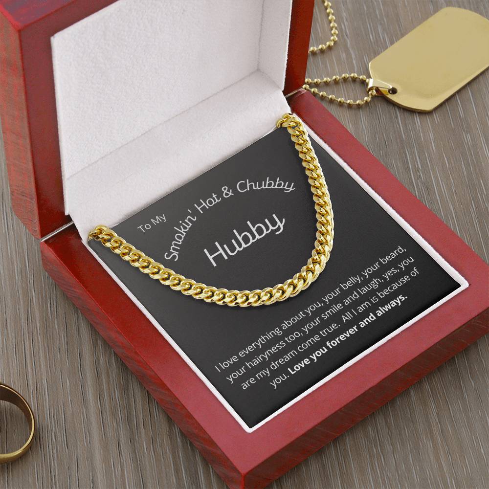 Hot And Chubby Hubby Cuban Chain Link Necklace For Husband Gift Cuban Link Chain