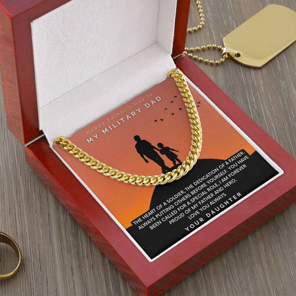 Military Dad - Cuban Link Chain Oreo + Lux Box + Length Extension