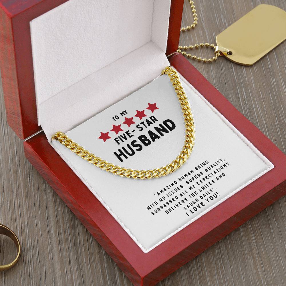 To My Five Star Husband Necklace Cuban Link Chain