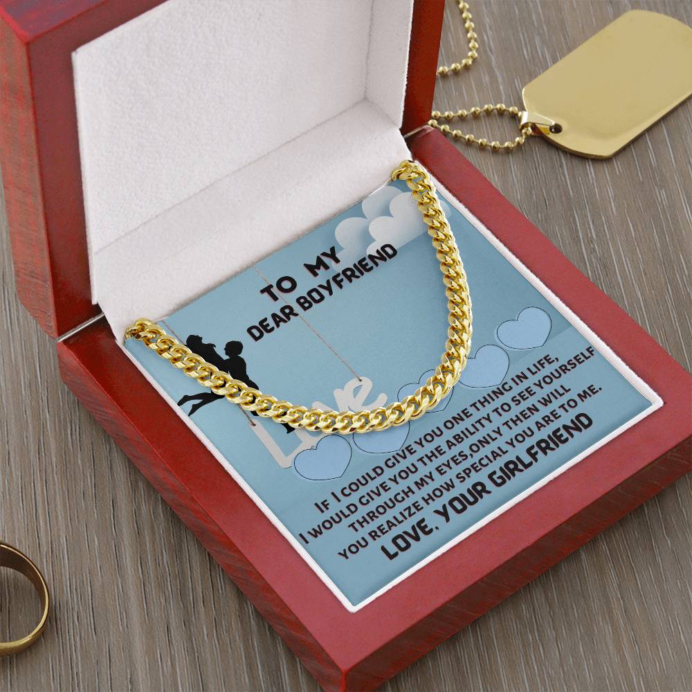 To My Dear Boyfriend Cuban Link Chain