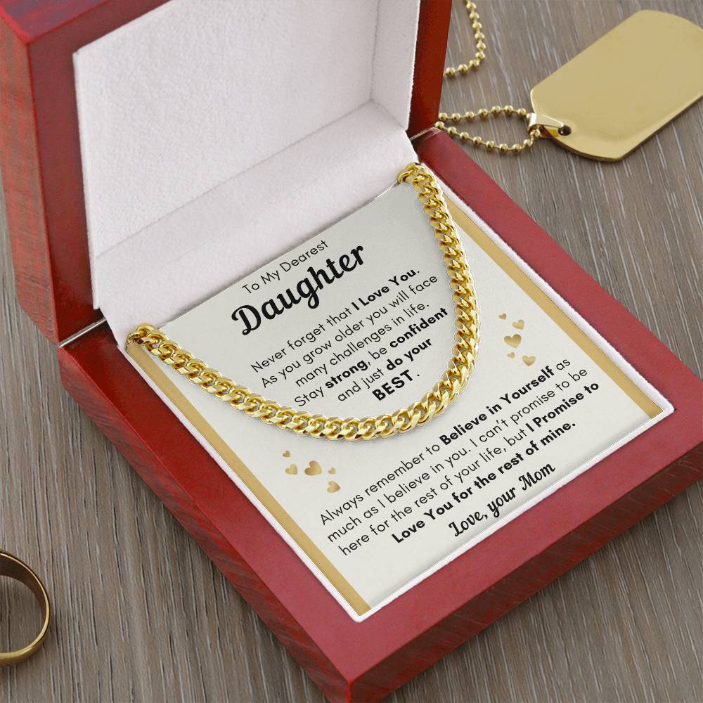 Daughter Just Do Your Best - Cuban Link Chain - Clm22