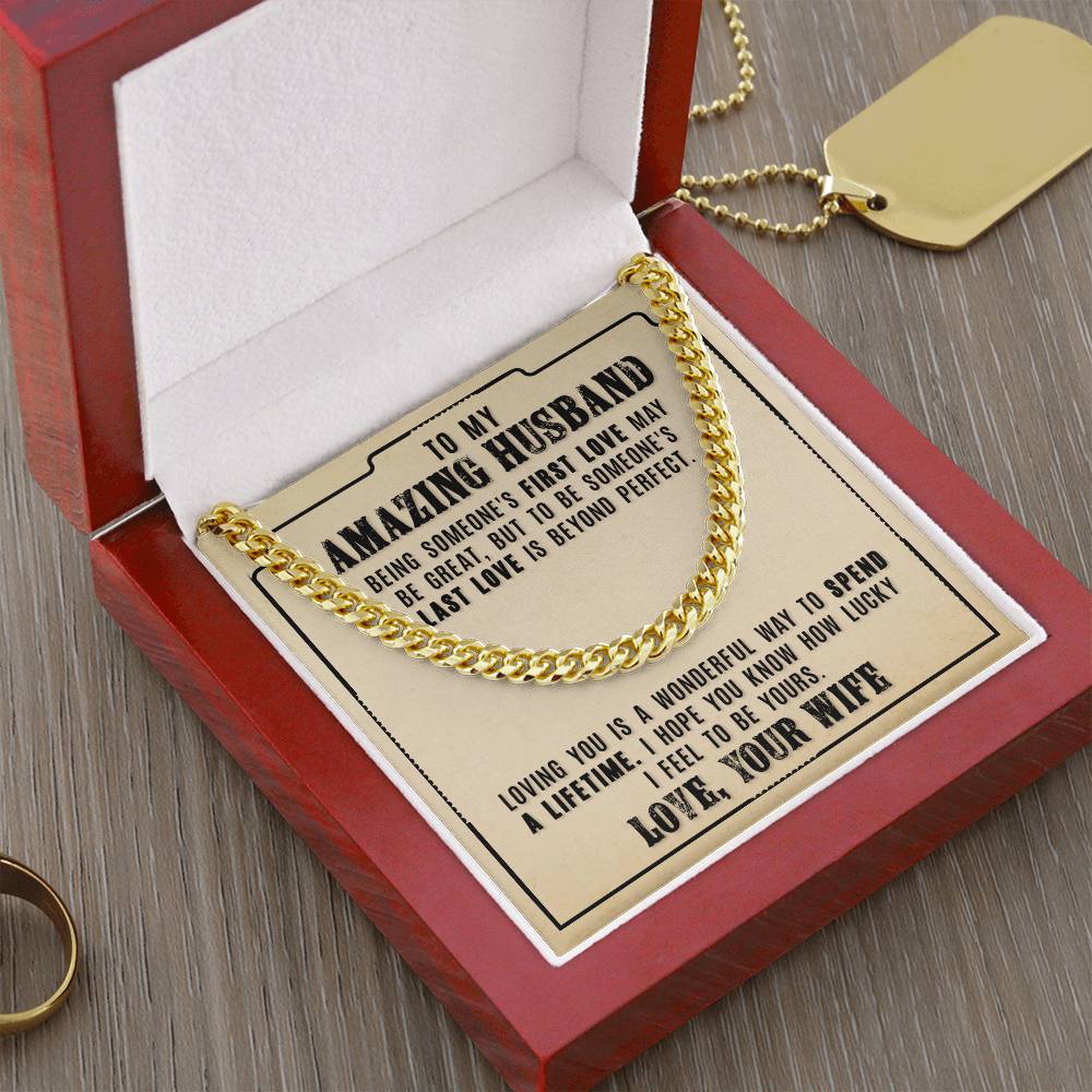To My Amazing Husband - Cuban Link Chain Necklace