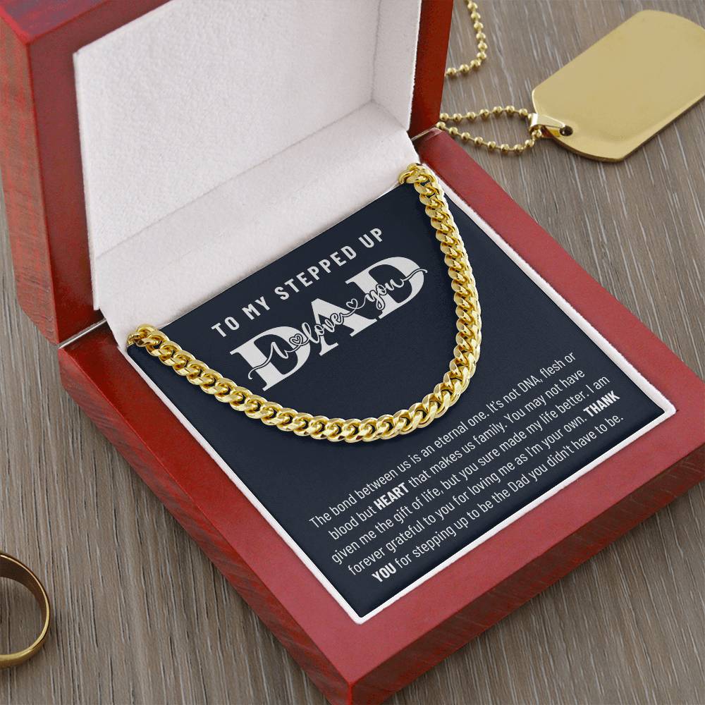 Step Dad Fathers Day Gift Cuban Link Chain Necklacebirthday Present For Bonus Dad Step Father Wedding Gift Step Dad Ch