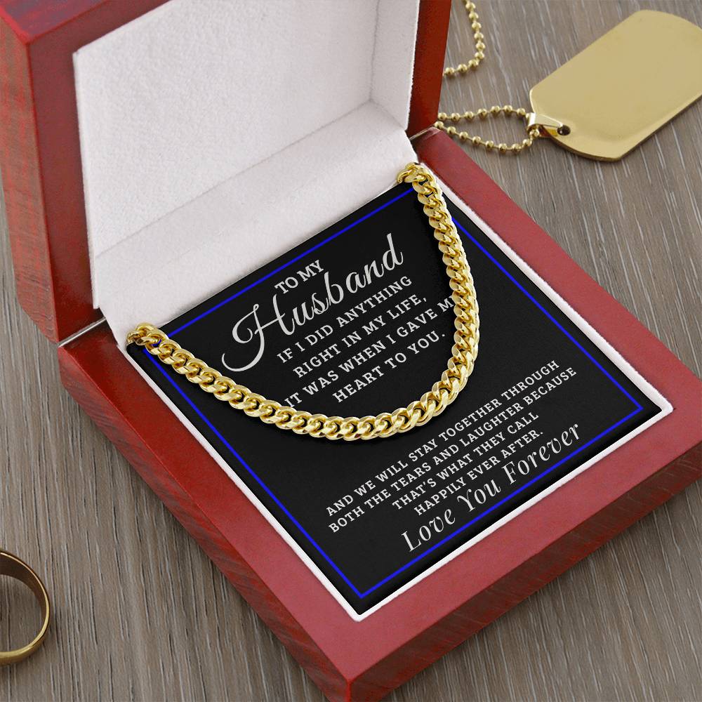 Happily Ever After Gift For Husband Cuban Link Chain