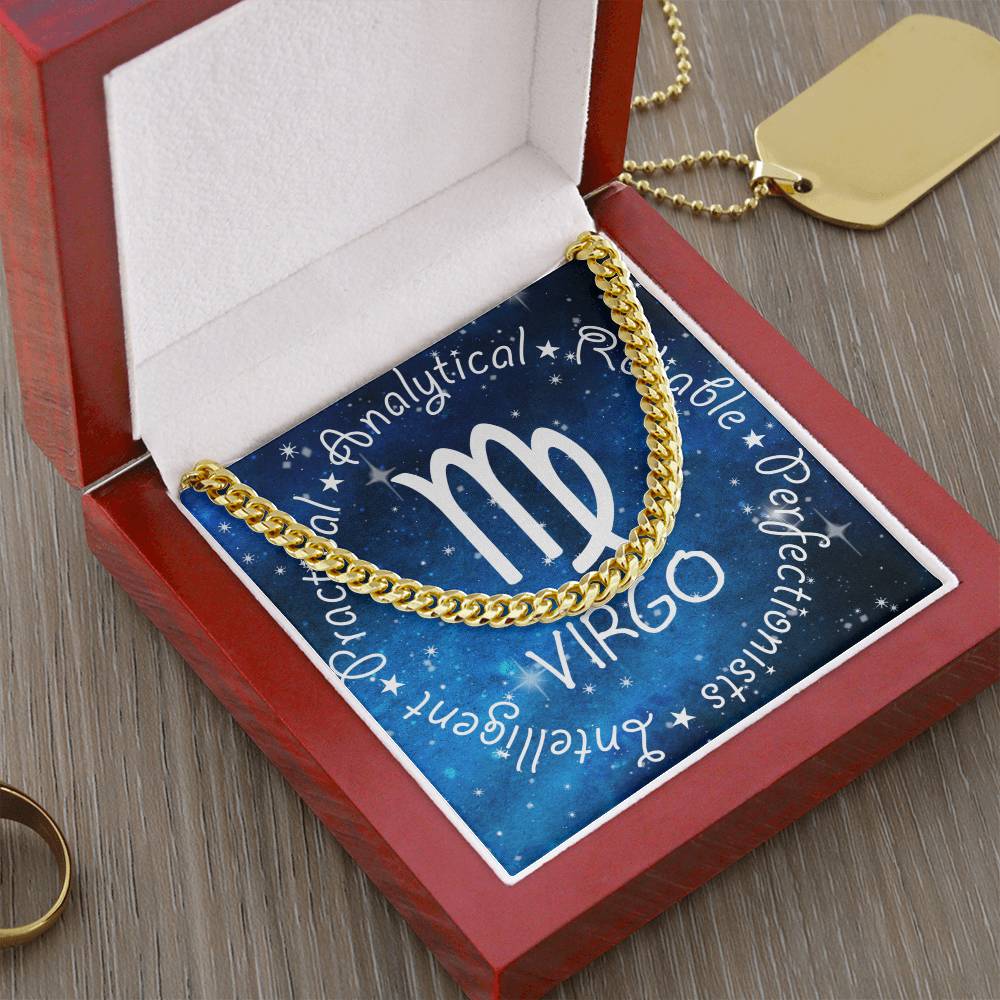 Cuban Link Chain Necklace - Virgo Theme