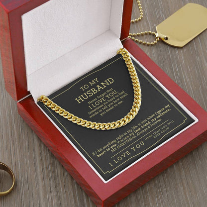 To My Man Chain Necklace Boyfriend Gift From Girlfriend Anniversary Gift Boyfriend Birthday Cuban Link Chain