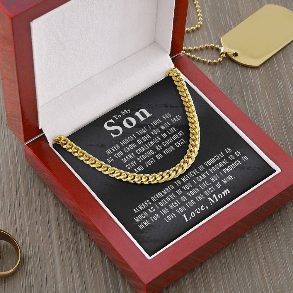 To My Son - Never Forget That - Cuban Link Chain Necklace