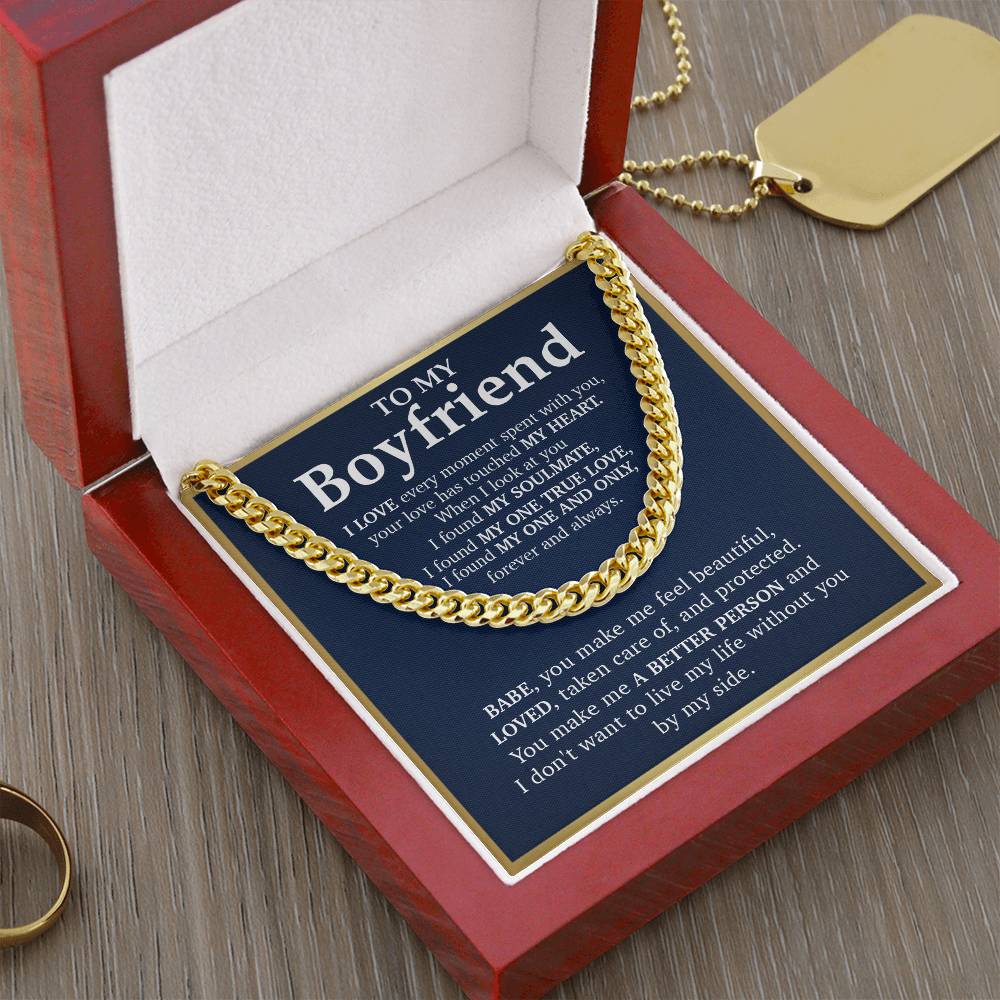 Cuban Link Chain Necklace  Gift For Boyfriend