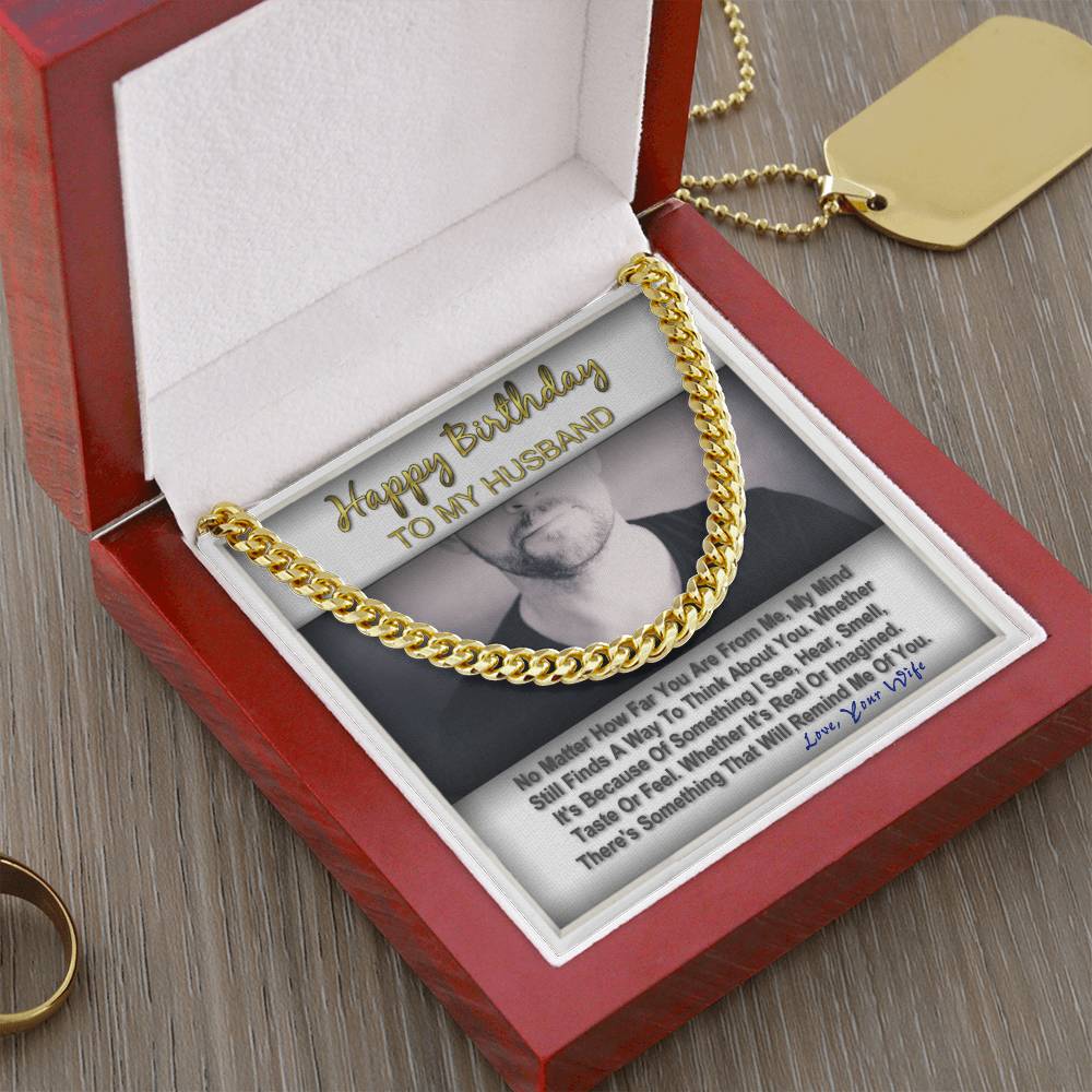 Happy Birthday To My Husband Gift For Him Cuban Link Chain Message Card Gift Box