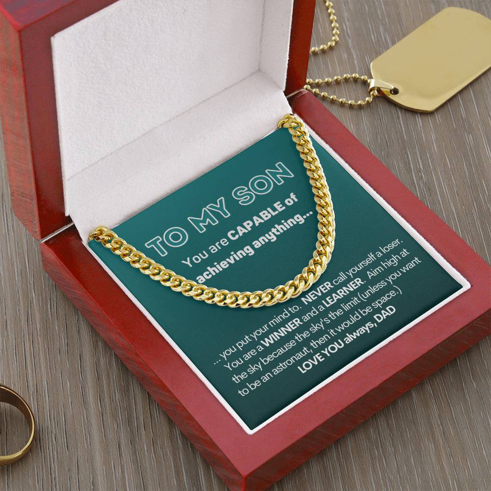 To My Capable Son Cuban Chain Necklace Gift From Dad Cuban Link Chain