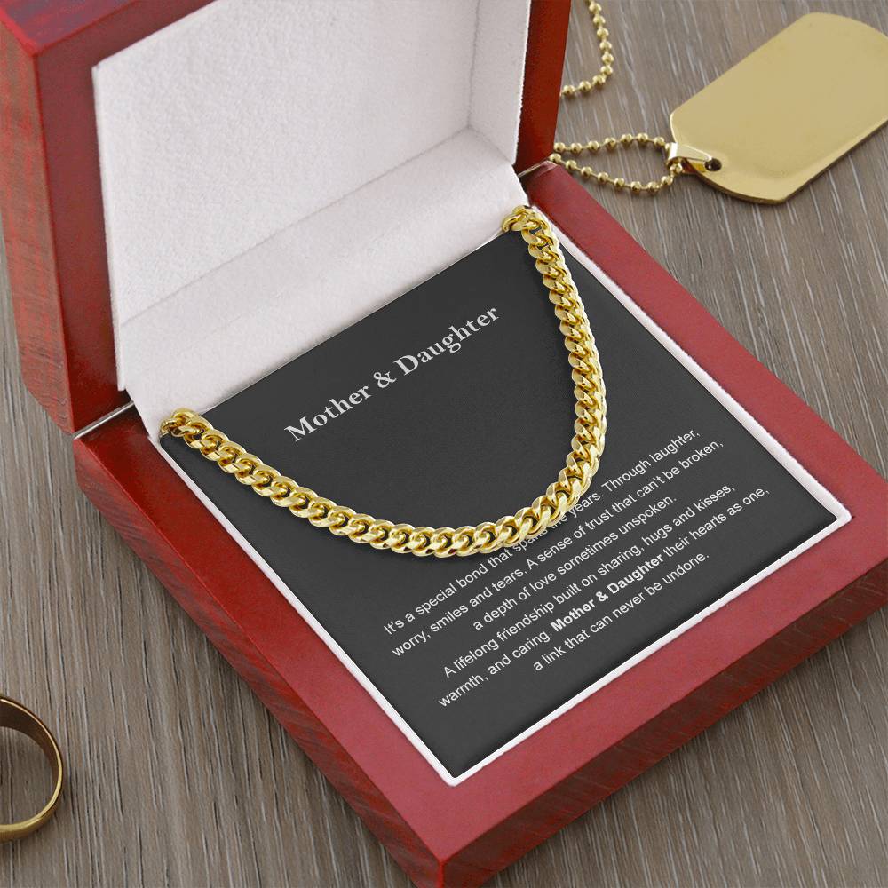 Mother & Daughter Mother's Day Birthday Jewelry Gift Chain Necklace For Women Cuban Link Chain