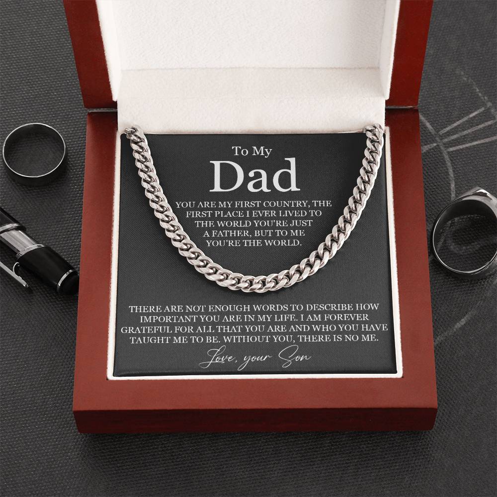 To My Dad Cuban Link Chain Necklace Dad Gift From Son Dad Birthday Father's Day Gift