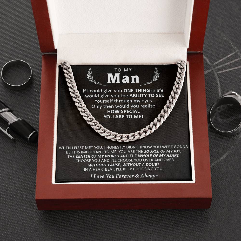 Gift For Your Man - Love You Forever - Cuban Cuban Link Chain