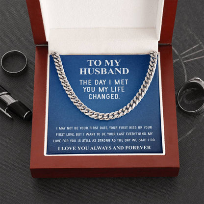 Husband Fathers Day Gift Silver Cuban Link Chain For Men Husband Birthday Gift Anniversary Gift For Husband From Wife