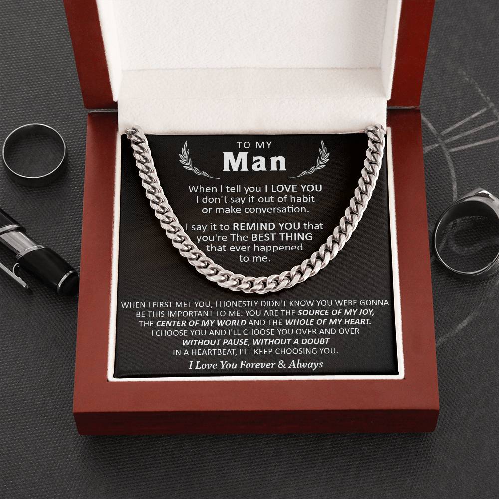 Gift For Your Man - Over & Over - Cuban Cuban Link Chain