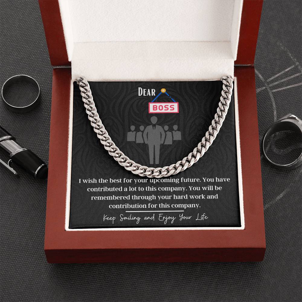 Retirement Gifts For Boss Cuban Link Chain Necklace Retirement Wishes And Gift For Boss