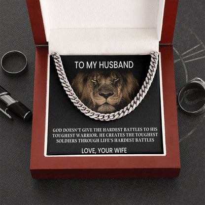 To My Husband - Love Your Wife Cuban Link Chain