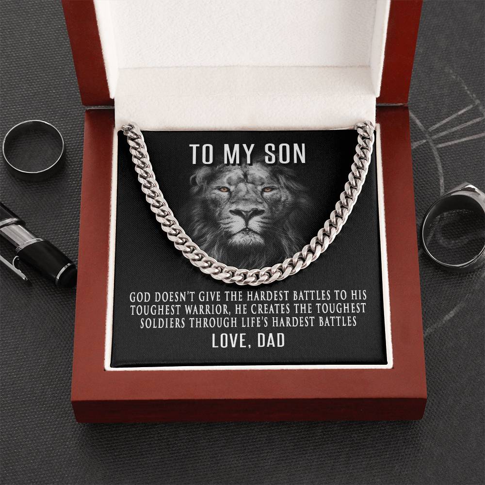 Son Toughest Warrior - Cuban Link Chain Necklace