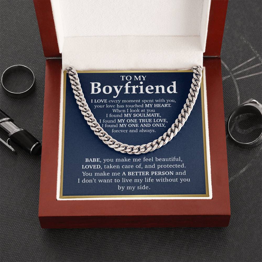 Cuban Link Chain Necklace  Gift For Boyfriend