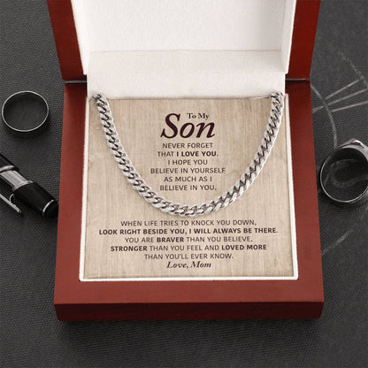 To My Son - I Will Always Be There - Cuban Link Chain