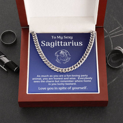 My Sexy Sagittarius Cuban Chain Link Necklace Gift From Wife Cuban Link Chain