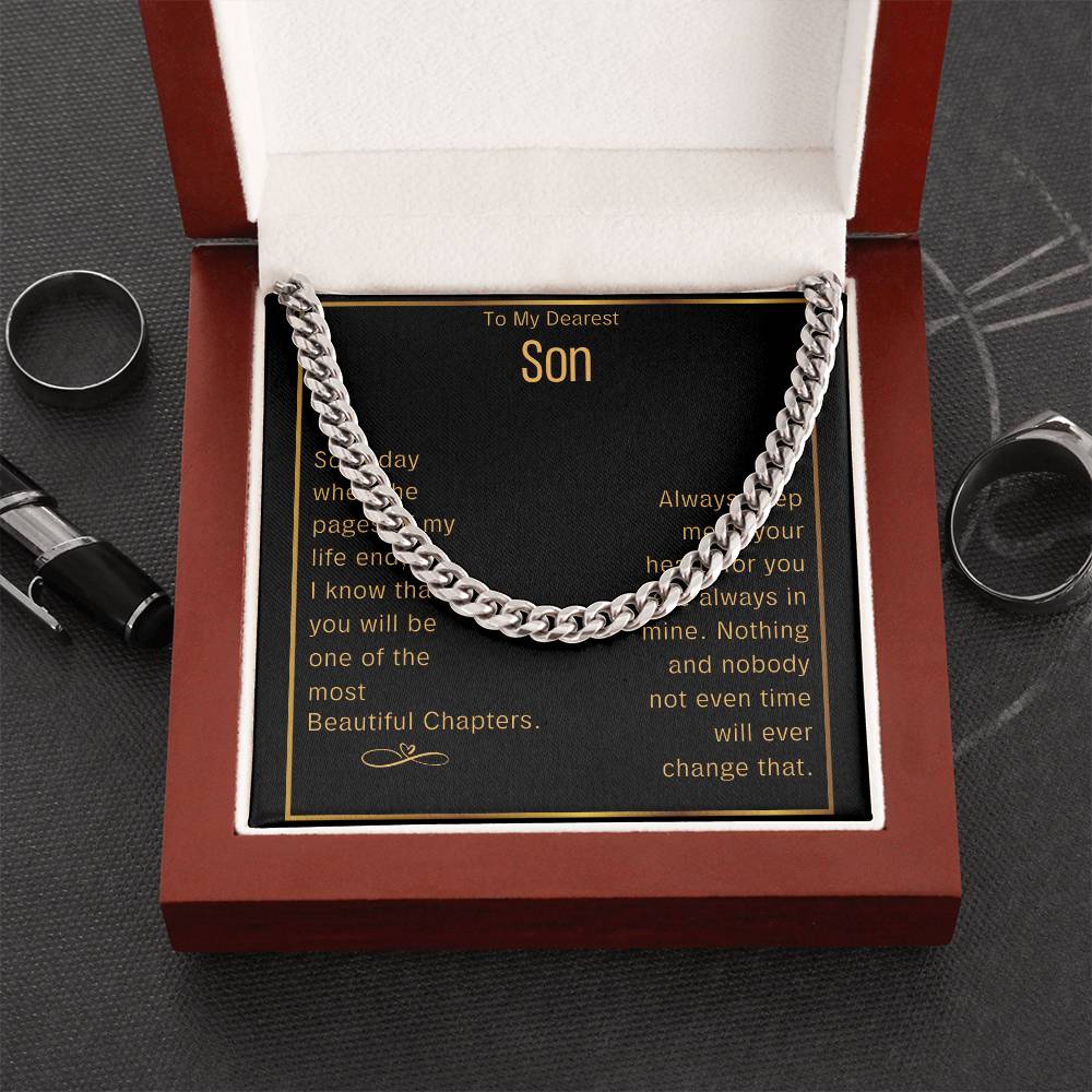 To My Son Gift From Mom  Christmas Gift For Son From Mom  Son Cuban Link Chain Necklace  Sentimental Meaningful Gifts