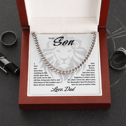 To My Son - Love Dad Cuban Link Chain
