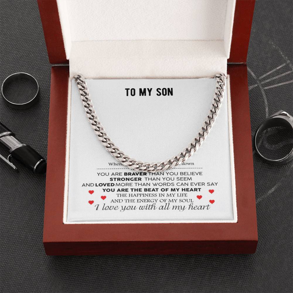 The Energy Of My Soul I Love You With All My Heart Gift For Son Cuban Link Chain Necklace