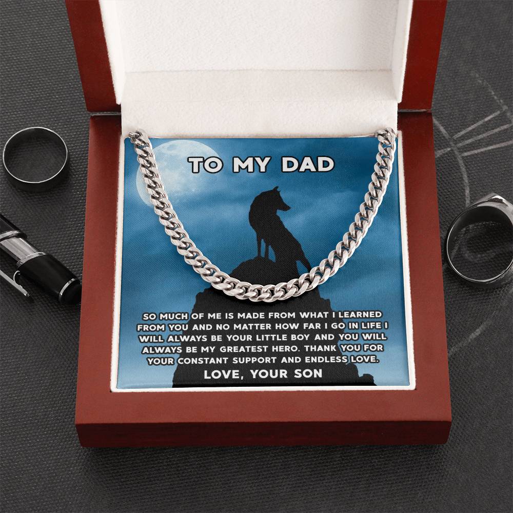 Gifts For Dad From Son Silver Cuban Link Chain Fathers Day Gift Dad Birthday Gift Father Of The Groom Gift