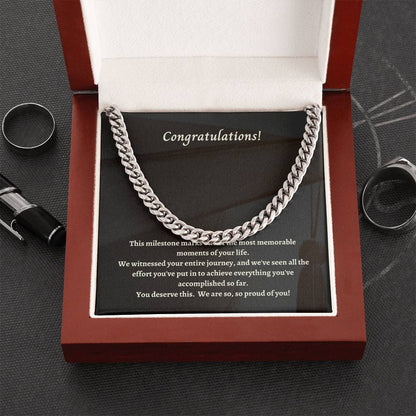 Congratulations On Your Graduation Son! Cuban Link Chain
