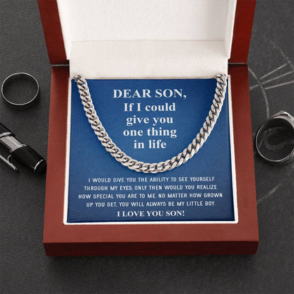 To My Son Necklace Gift For Son Son Graduation Graduate Gift Fathers Day Father Son Gift Mens Silver Cuban Link Chain