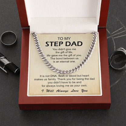 To My Step Dad Cuban Link Chain Necklace Step Dad Gift Fathers Day Gift For Stepdad Step Dad Birthday Gift