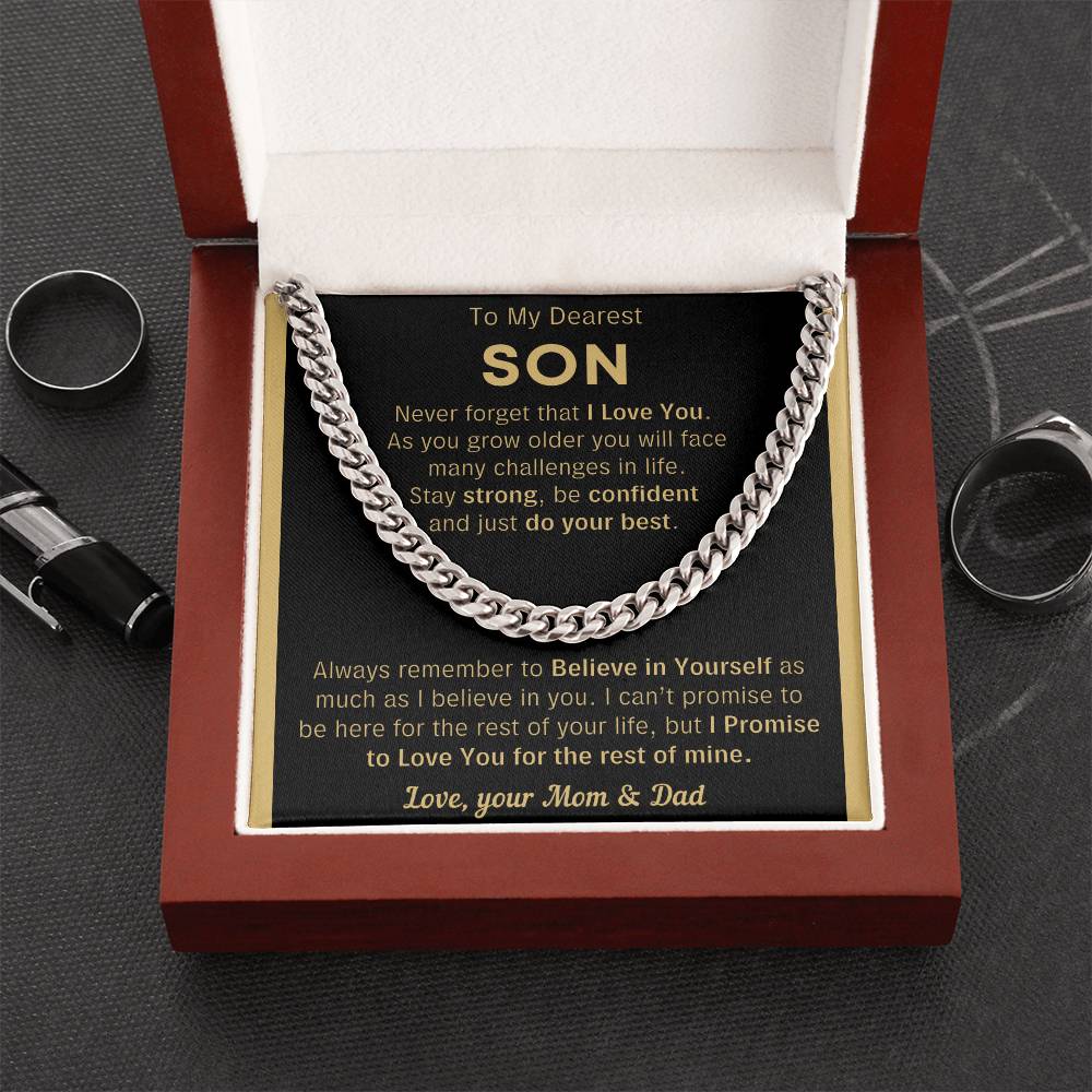 To My Son Just Do Your Best - Cuban Link Chain - Clmd10
